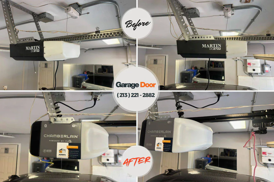 Before and after: garage door repair Kalaheo, HI